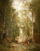 Jean-Baptiste-Camille Corot Souvenir of Marly-le-Roi oil painting reproduction